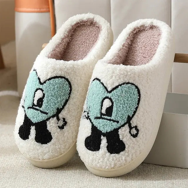 Love Heart Fluffy Slippers