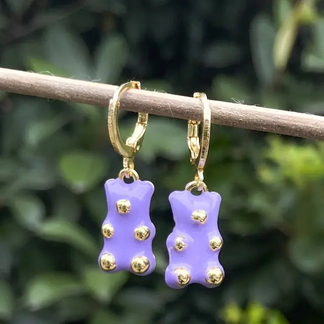 Cute Acrylic Gummy Bear Dangle Earrings