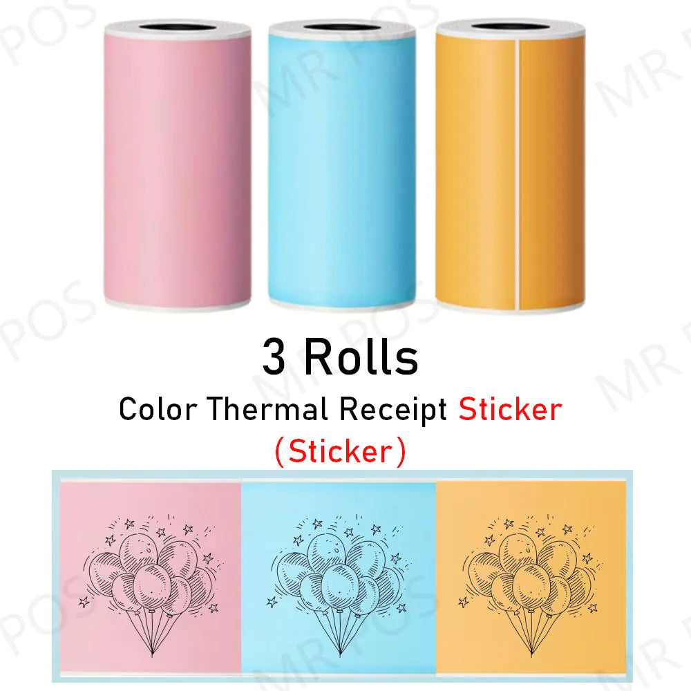 3 Rolls Thermal Paper Sticker Label