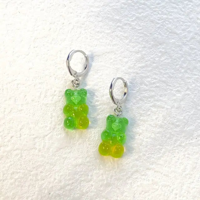 Cute Acrylic Gummy Bear Dangle Earrings