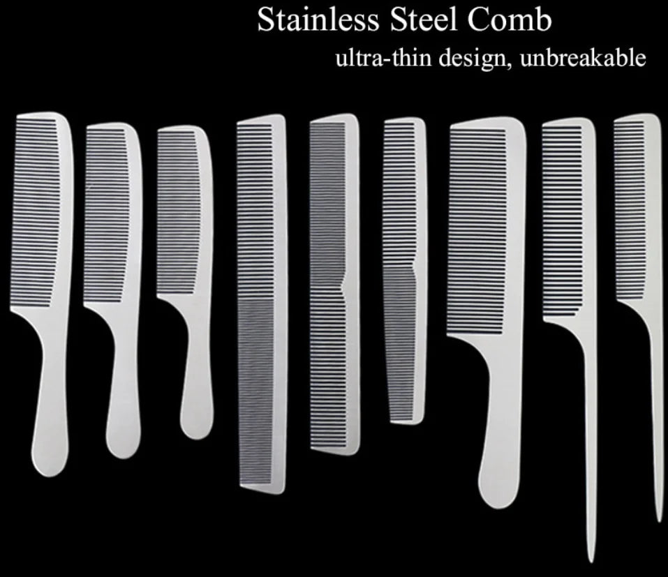 Stainless Steel Silver Barber Comb