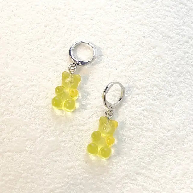 Cute Acrylic Gummy Bear Dangle Earrings