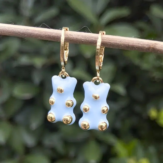 Cute Acrylic Gummy Bear Dangle Earrings